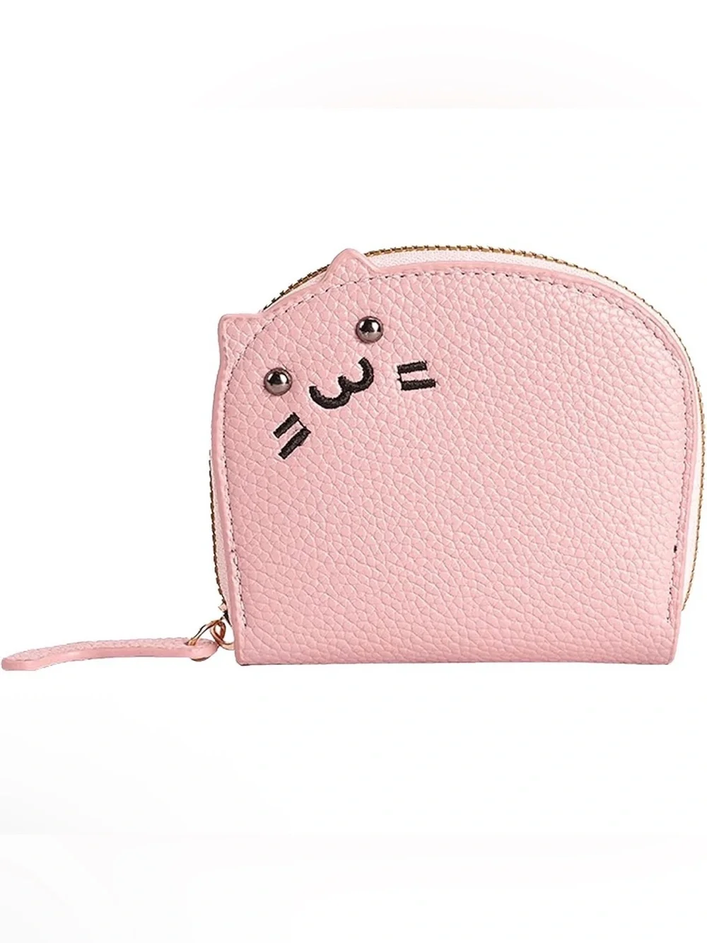 Pink Cat Face Card Coin Purse